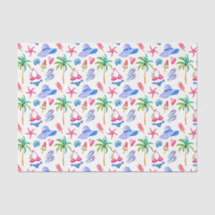 Papel De Seda Bikini de diversión de verano, chanclas, palmeras