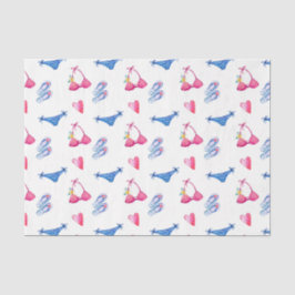 Papel De Seda Bikini Rosa y Chanclas (Diseño 72 Serie Rosa)