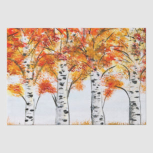 Papel De Seda Birch Fall Birch Tree Otumt Country deja un campo