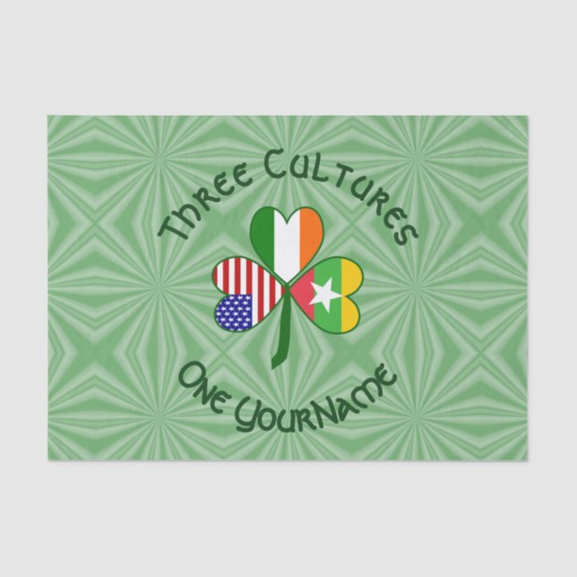 Papel De Seda Birmania Myanmar Irlanda Estados Unidos bandera de (Anverso)