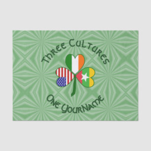 Papel De Seda Birmania Myanmar Irlandés Estados Unidos Trébol Ba