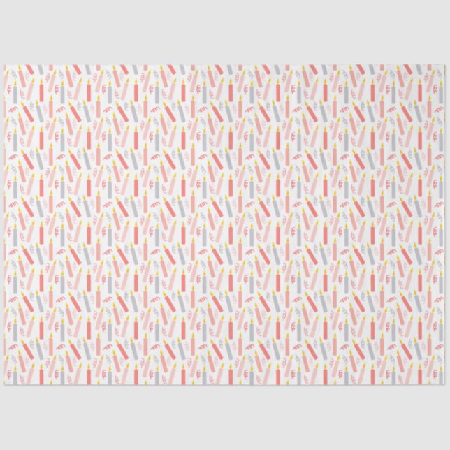 Papel De Seda Birthday Girl Candles Tissue Paper (Anverso)