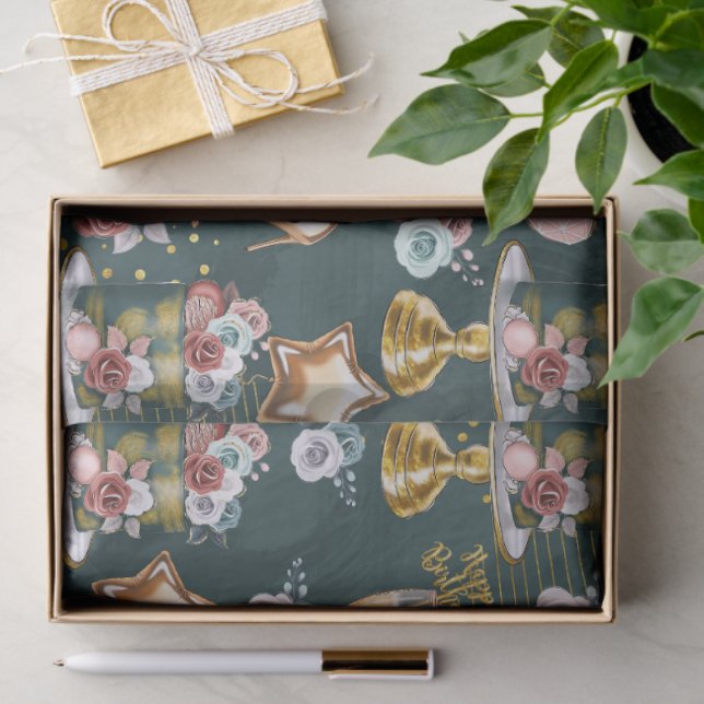 Papel De Seda Birthday Pattern  (Regalo )