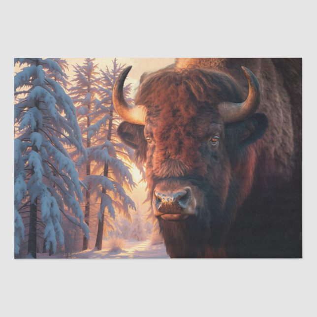 Papel De Seda Bison Native American Buffalo (Anverso)