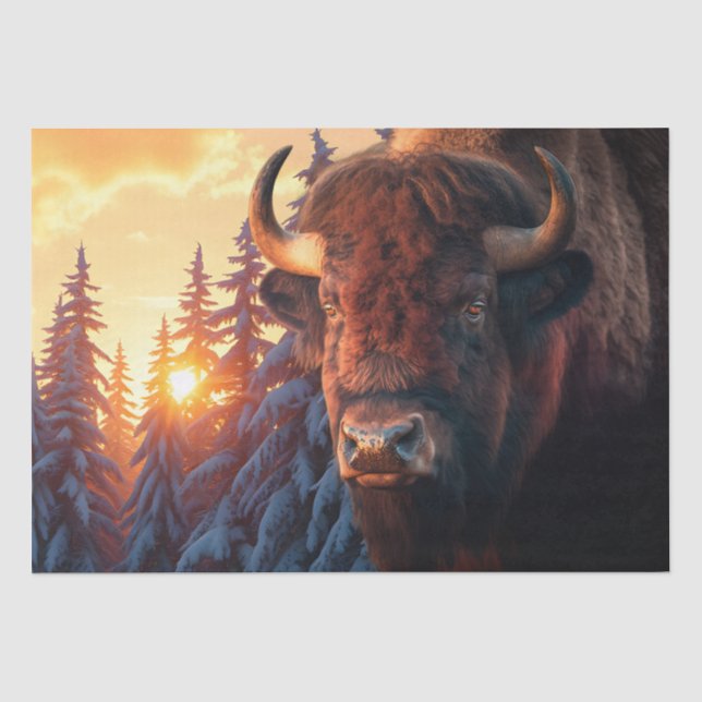 Papel De Seda Bison Native American Buffalo (Anverso)