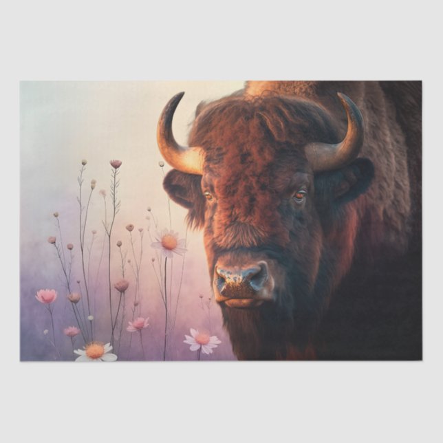 Papel De Seda Bison Native American Buffalo (Anverso)