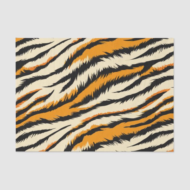 Papel De Seda Black and Brown Tiger Stripes Pattern  (Anverso)