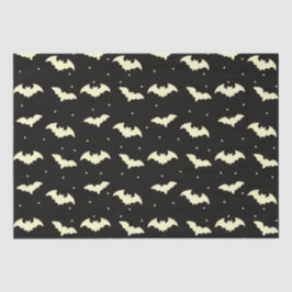 Papel De Seda Black and Gold Bats Black Halloween