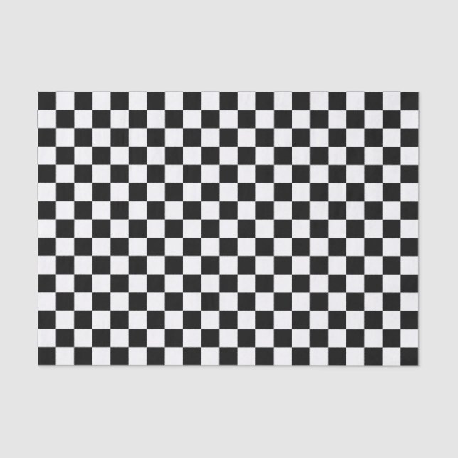 Papel De Seda Black and white checkerboard pattern  (Anverso)
