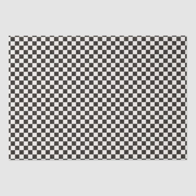 Papel De Seda Black and White Checkered (Anverso)