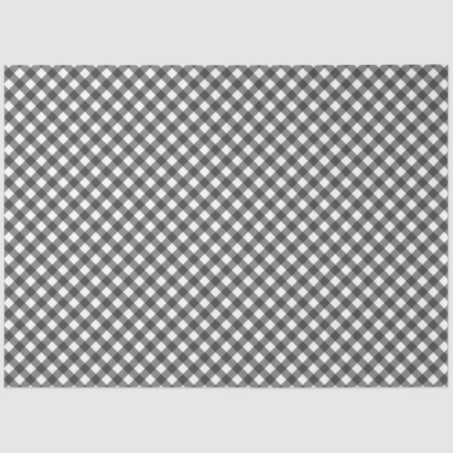 Papel De Seda Black and White Checkered Tissue Paper (Anverso)