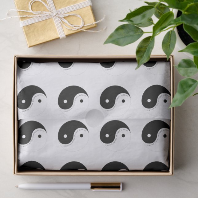 Papel De Seda Black and White Yin Yang Mindfulness Yogi (Regalo )