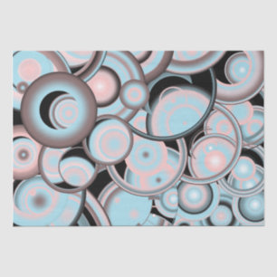 Papel De Seda Black Blue Mocha Pink Gradient Concentric Circle