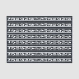 Papel De Seda Black Bone Inlay Floral Border Decoupage Paper