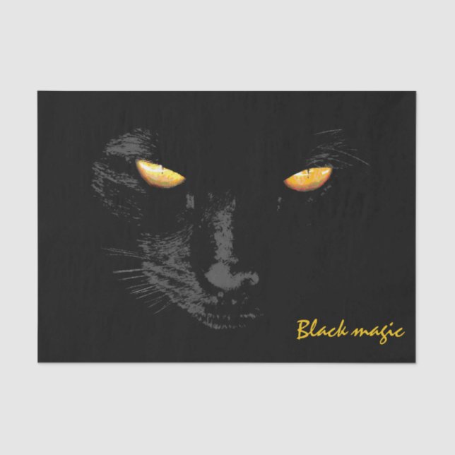 Papel De Seda Black Cat Magic personalizable divertido (Anverso)