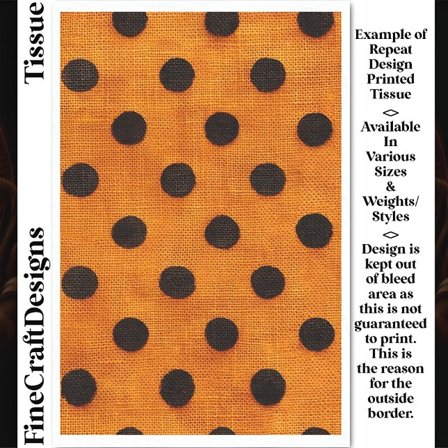 Papel De Seda Black Dots on Orange Repeat Design DW2 Decoupage (Subido por el creador)