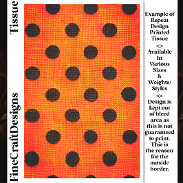 Papel De Seda Black Dots on Orange Repeat Design DW2F Decoupage