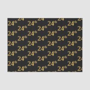 Papel De Seda Black, Faux Gold 24th (24to) Event