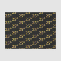 Black, Faux Gold 25th (Vigésimo Quinto) Event