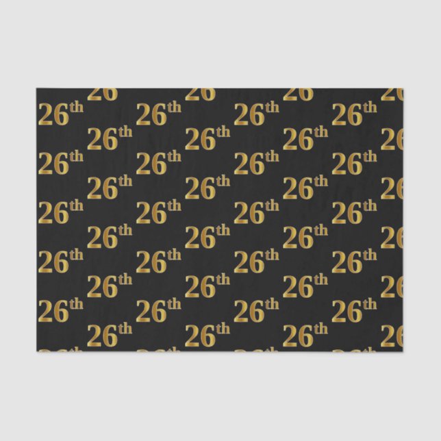 Papel De Seda Black, Faux Gold 26th (26º) Event (Anverso)