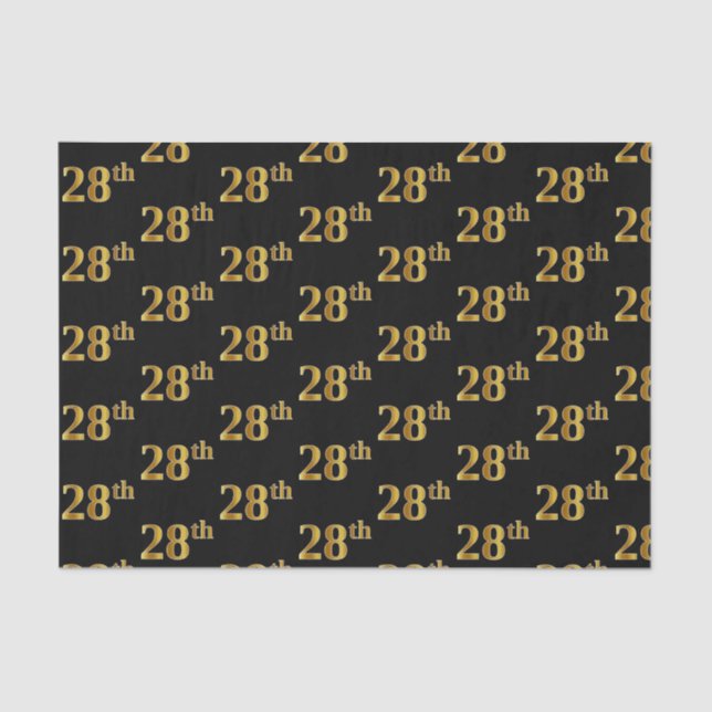 Papel De Seda Black, Faux Gold 28th (Vigésimo Octavo) Event (Anverso)