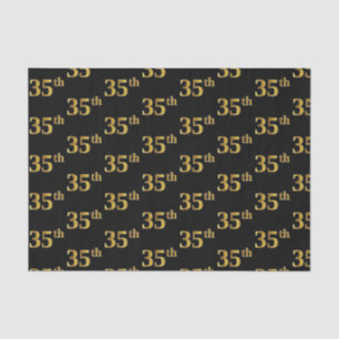Papel De Seda Black, Faux Gold 35th (35ª) Event