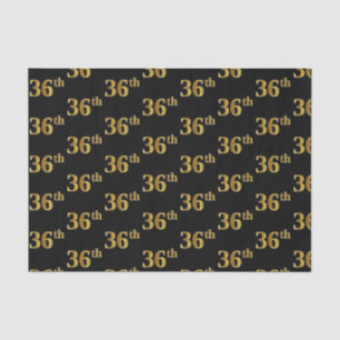 Papel De Seda Black, Faux Gold 36th (36ª) Event
