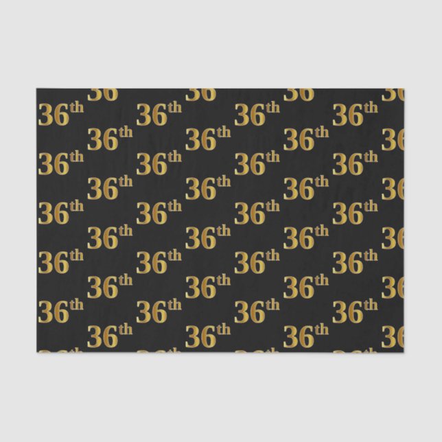 Papel De Seda Black, Faux Gold 36th (36ª) Event (Anverso)