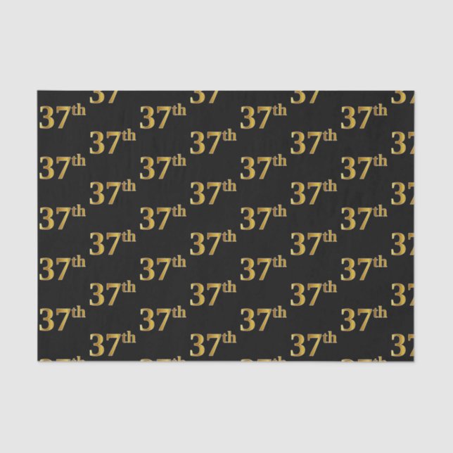 Papel De Seda Black, Faux Gold 37th (37ª) Event (Anverso)