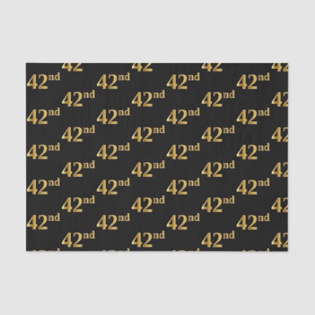 Papel De Seda Black, Faux Gold 42nd (42º) Event (Anverso)