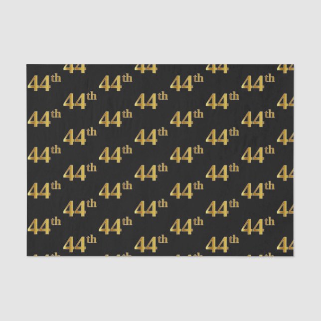 Papel De Seda Black, Faux Gold 44th (Cuarenta y Cuarto) Event (Anverso)