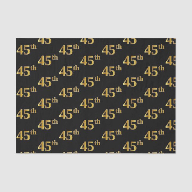 Papel De Seda Black, Faux Gold 45th (45º) Event (Anverso)