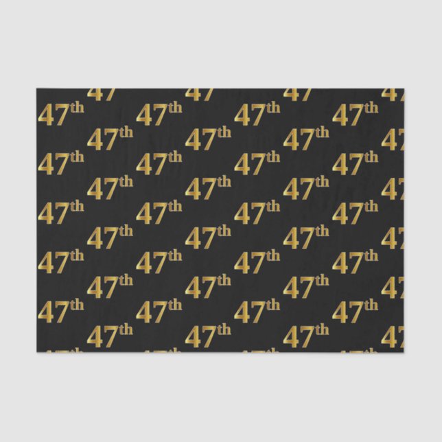 Papel De Seda Black, Faux Gold 47th (47º) Event (Anverso)