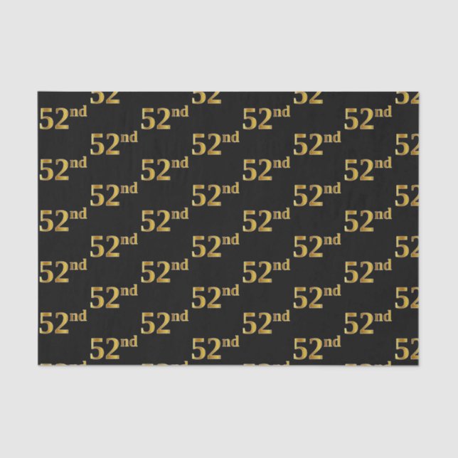 Papel De Seda Black, Faux Gold 52nd (52º) Event (Anverso)