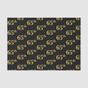 Papel De Seda Black, Faux Gold 65th (Sexagésimo quinto) Event