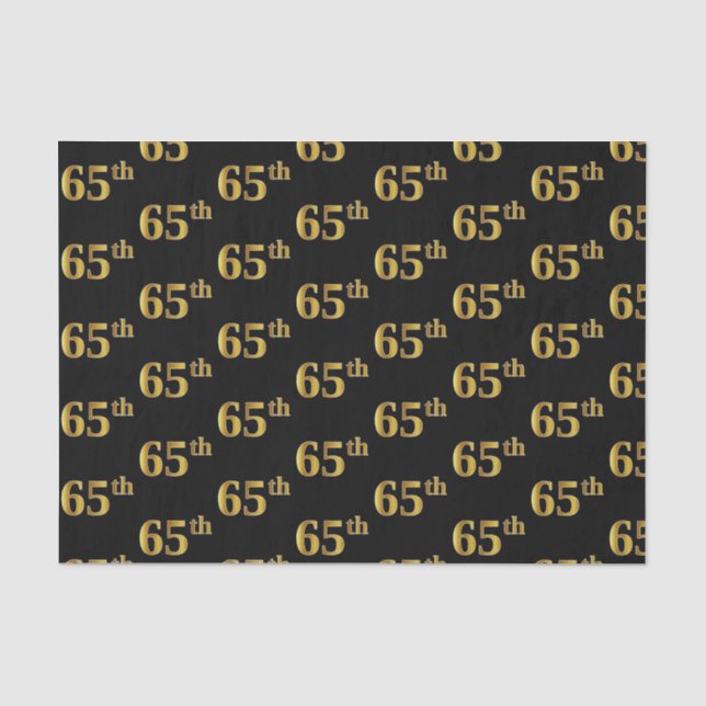 Papel De Seda Black, Faux Gold 65th (Sexagésimo quinto) Event (Anverso)