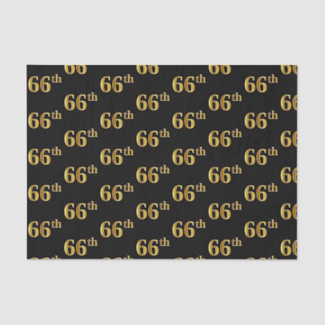Papel De Seda Black, Faux Gold 66th (Sesenta y Sexto) Event (Anverso)