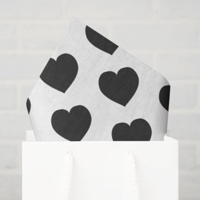 Papel De Seda Black Heart Love Notes Grief (Bolsa de regalo)