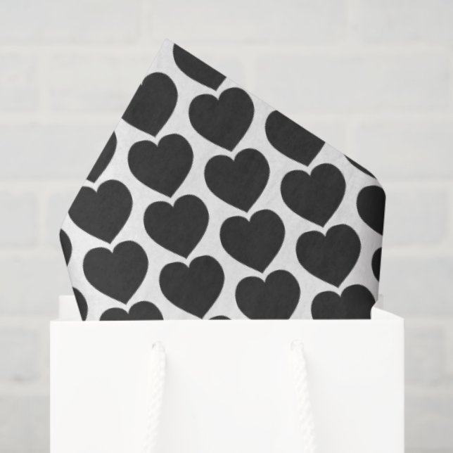 Papel De Seda Black Heart Love Notes Grief (Bolsa de regalo)
