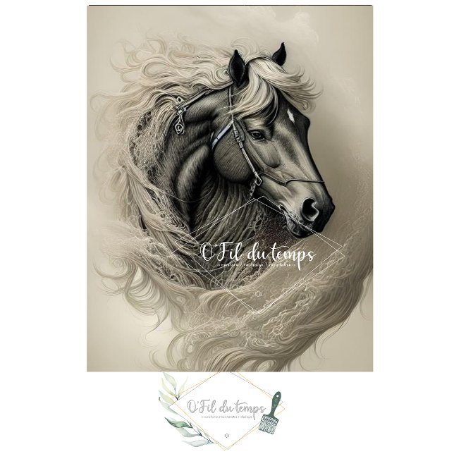 Papel De Seda Black Horse in black and white (Subido por el creador)
