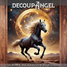 Papel De Seda Black Horse Moonlight Majesty - Decoupage -