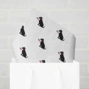 Papel De Seda Black Lab Bandera americana Estados Unidos Mascota