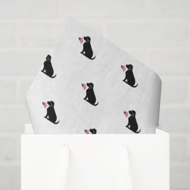 Papel De Seda Black Lab Bandera americana Estados Unidos Mascota (Bolsa de regalo)