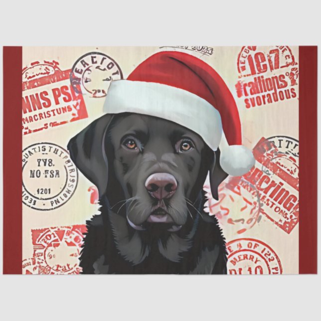 Papel De Seda Black lab christmas (Anverso)