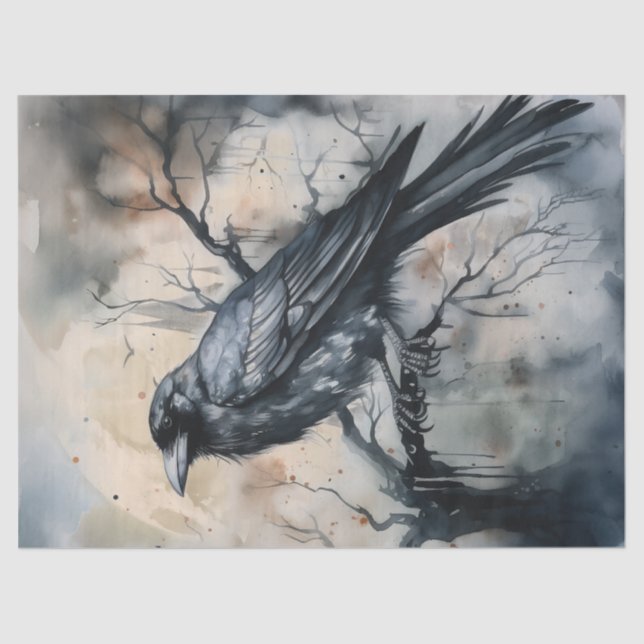 Papel De Seda Black Majestic Raven (Anverso)