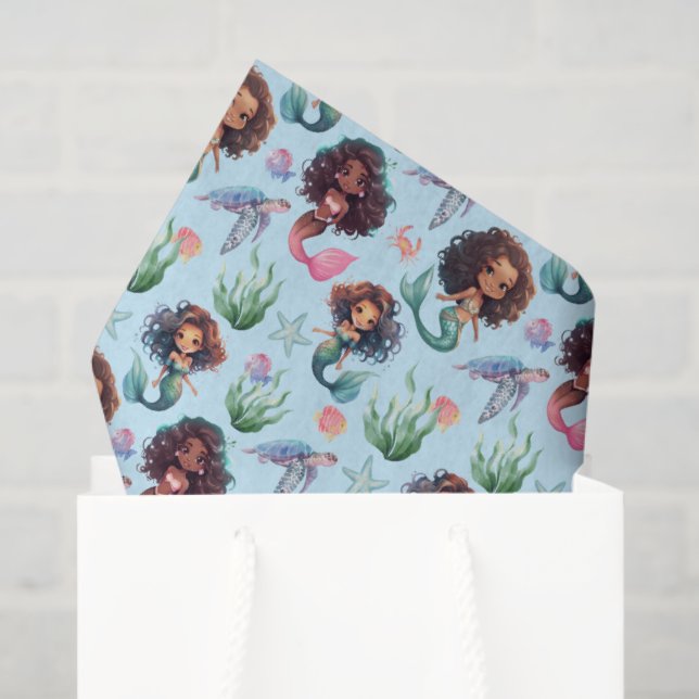 Papel De Seda Black Mermaid Tissue Paper in Blue (Bolsa de regalo)