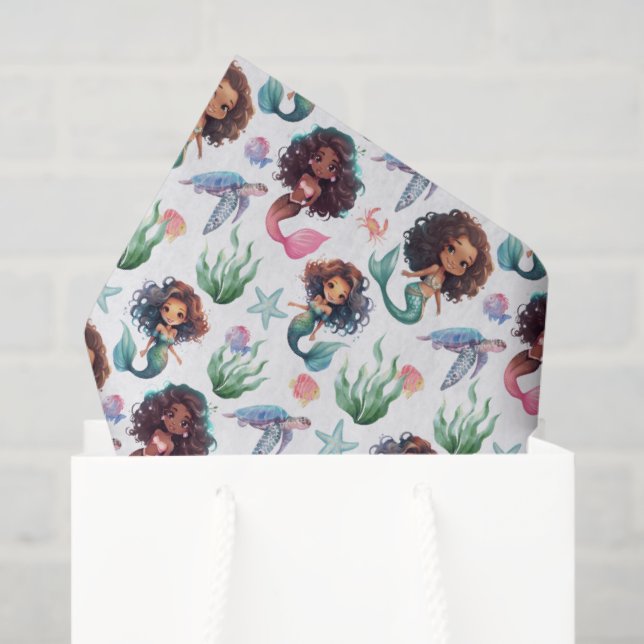 Papel De Seda Black Mermaid Tissue Paper in White (Bolsa de regalo)