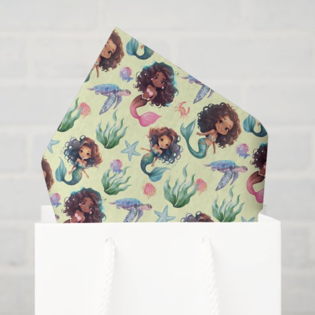 Papel De Seda Black Mermaid Tissue Paper in Yellow (Bolsa de regalo)
