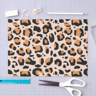 Papel De Seda Black Orange Funky Leopard Print Decoupage