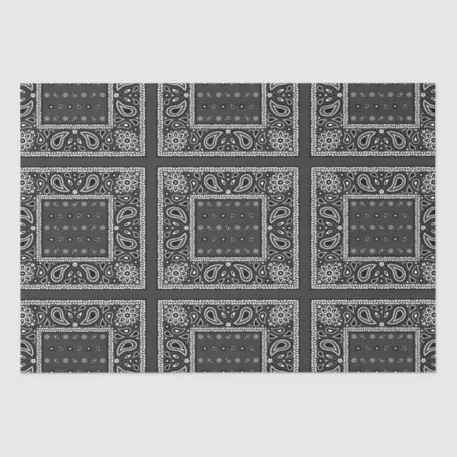 Papel De Seda Black Paisley Bandana Birthday Hip Hop Rap Scarf (Anverso)